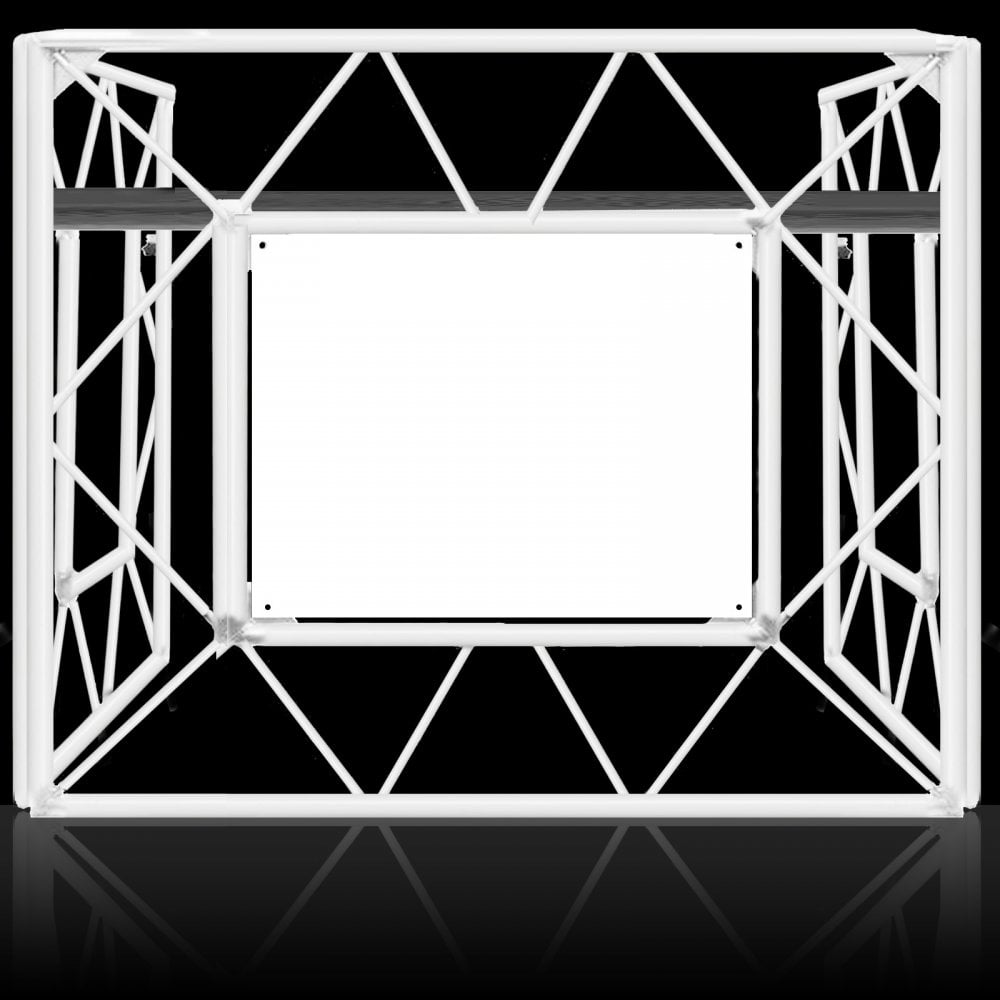 White Aluminium Truss DJ Booth System inc TV Mount and Case