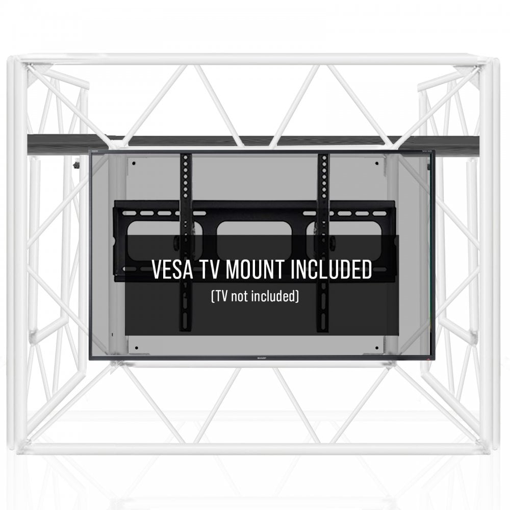 White Aluminium Truss DJ Booth System inc TV Mount and Case