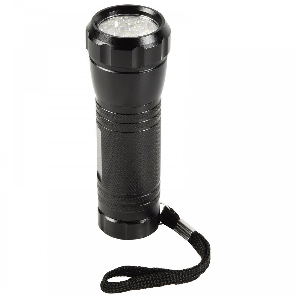 Heavy Duty Aluminium 9 LED UV Torch Lightweight - Bank note Checker