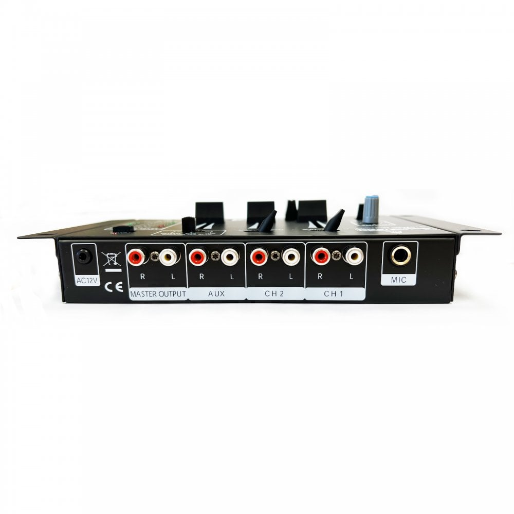 2-Channel & Mic Compact Mini Mixer With Crossfader