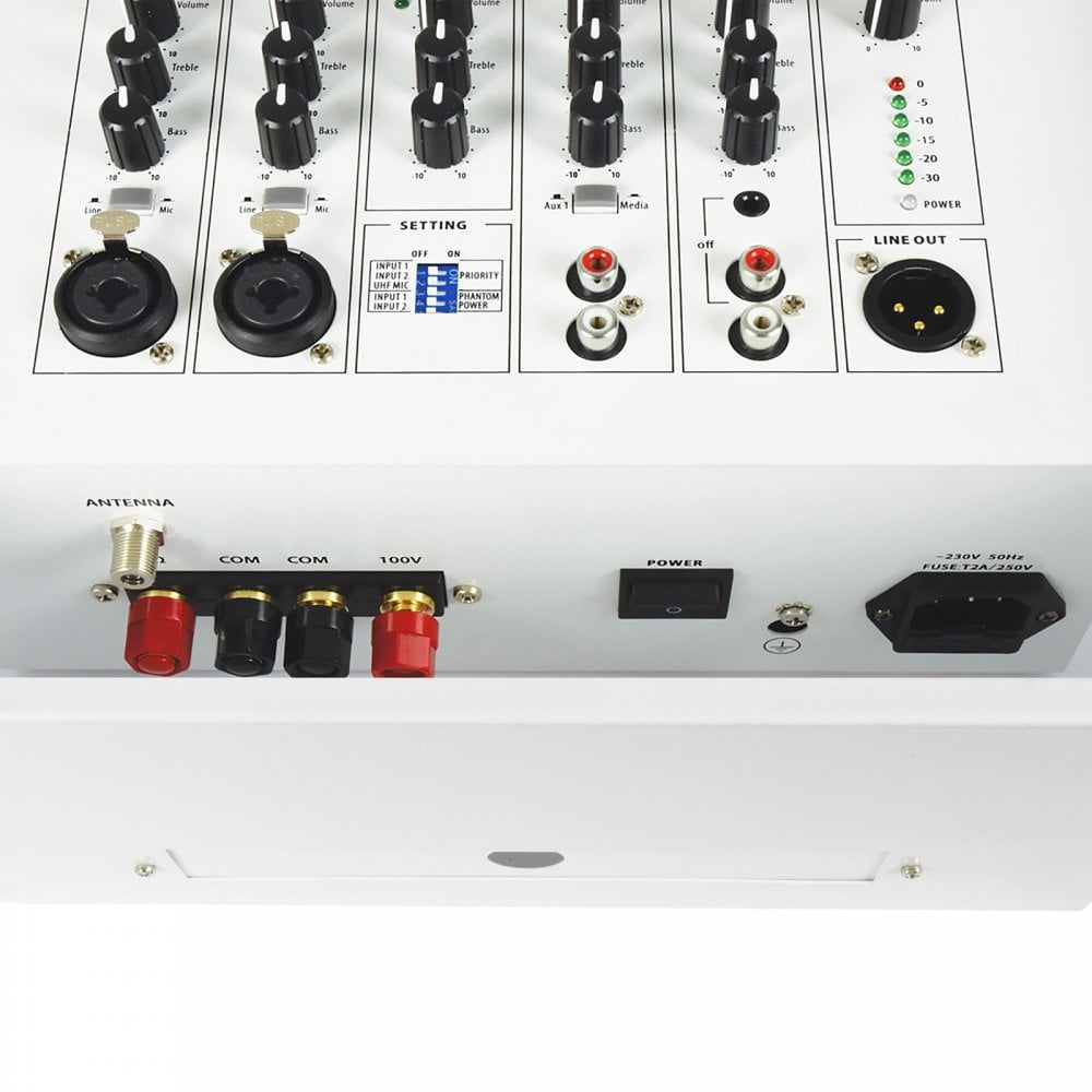 SA-240 Secure Wall Amplifier 100V with UHF Mic + Media Player