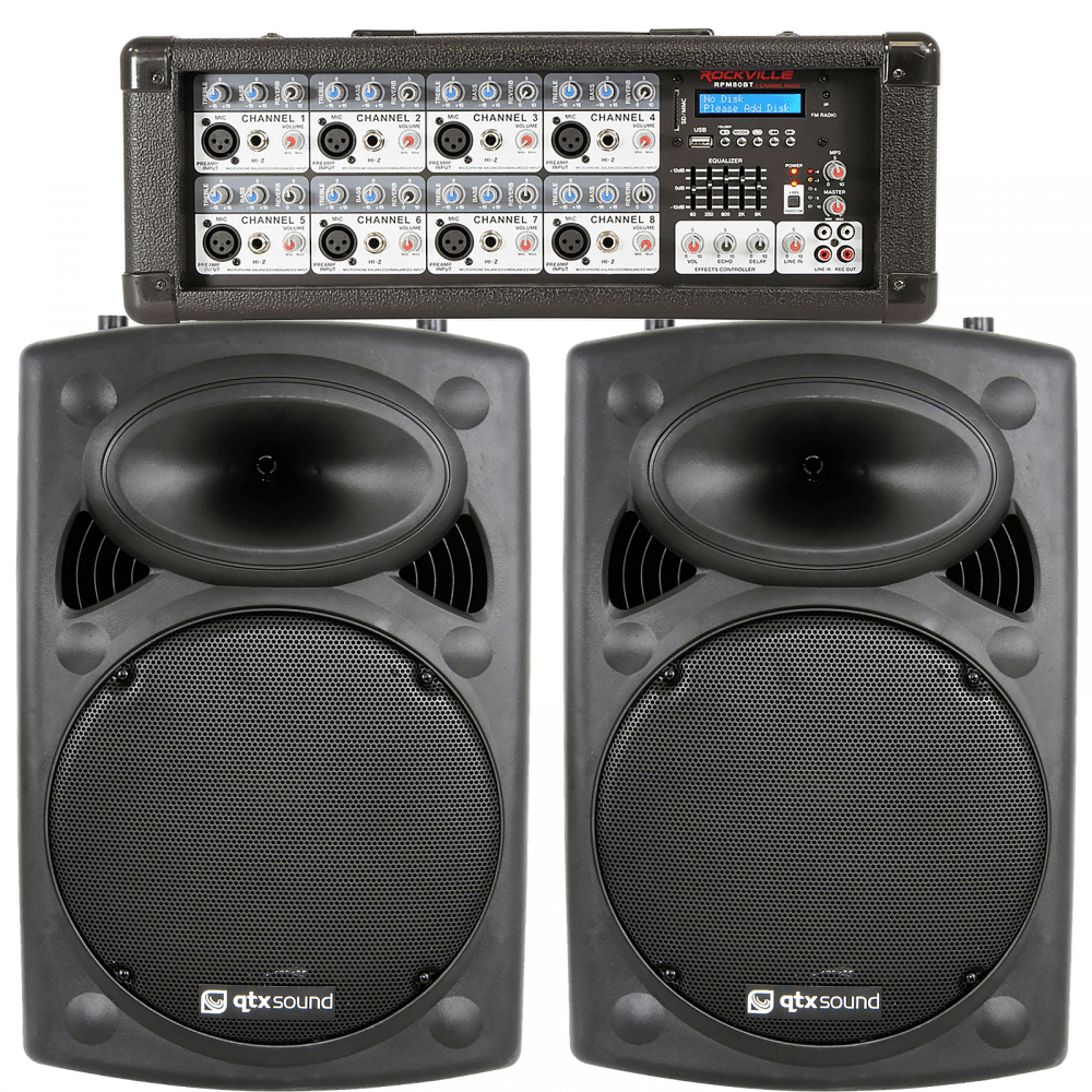 QRCONXKIT PA System with BT Mixer Amplifier 120W
