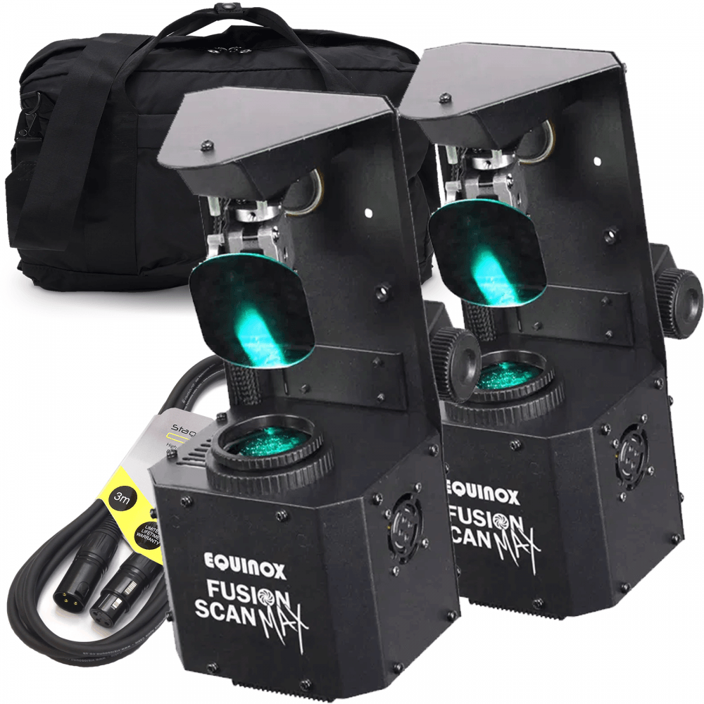 Twin Pack Fusion Scan MAX MKIII 30W LED DMX DJ Lighting Scanner