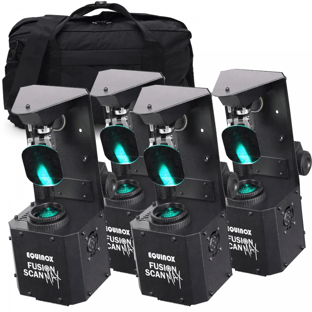 QUAD Pack Fusion Scan MAX MKIII 30W LED DMX DJ Lighting Scanner