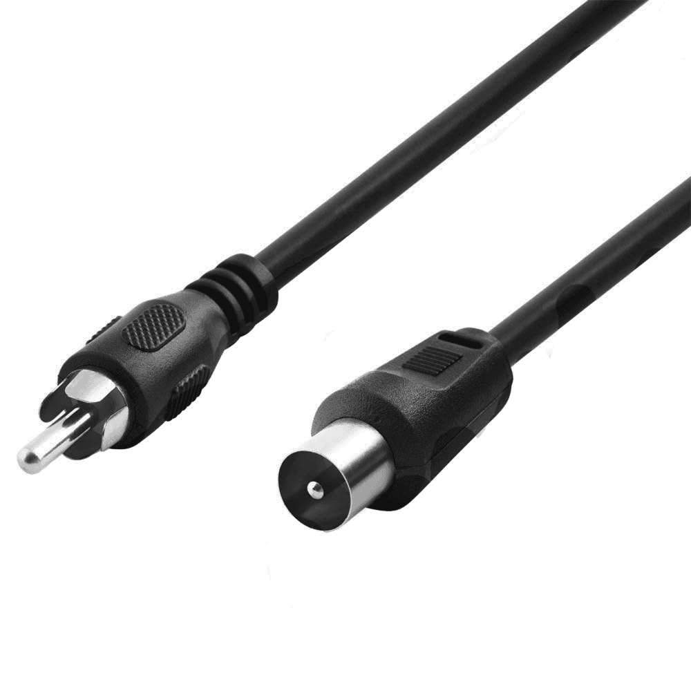 Coaxial Plug to RCA Phono Plug Lead 2M