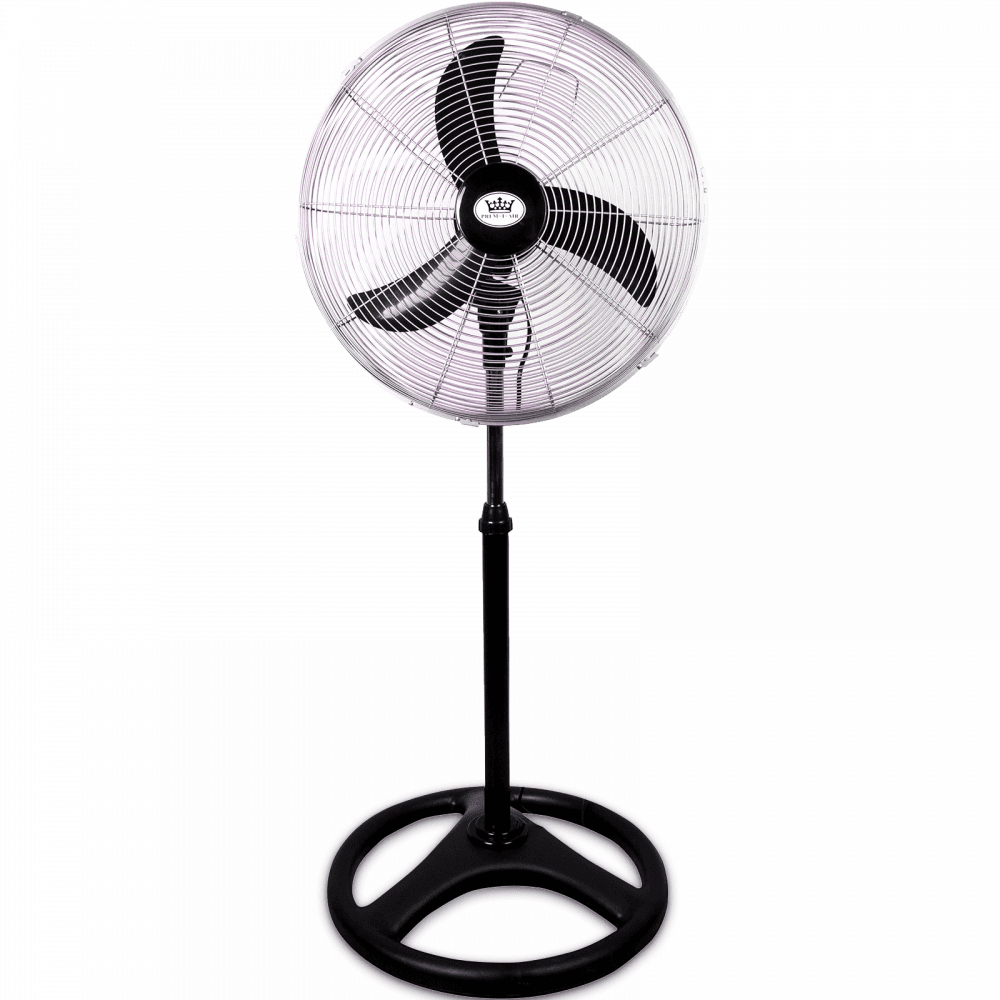 18" Pedestal Fan, Large High Speed with Heavy base, Adj Height 3 Speed Quite