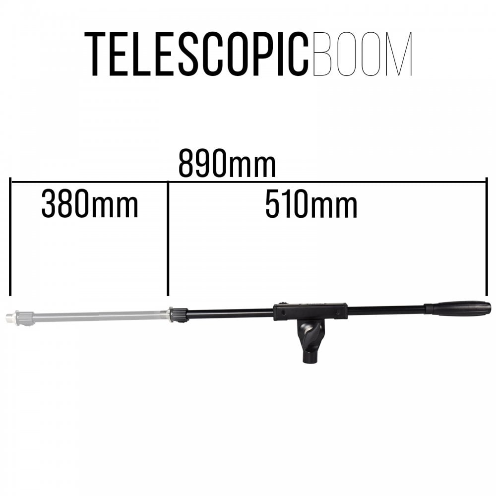 Fully Adjustable Telescopic Length Boom Arm for Microphone Stand