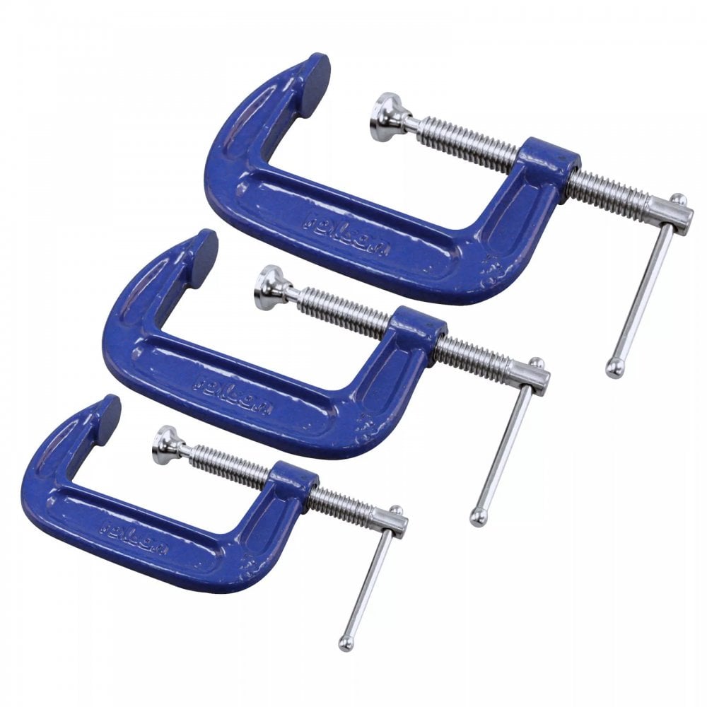 6 Piece G Clamp 2 Sets 25mm 50mm 75mm Cast Iron