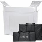 DJ Event Booth Foldable White Satin Steel Table
