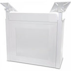 DJ Event Booth Foldable White Satin Steel Table