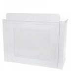 DJ Event Booth Foldable White Satin Steel Table