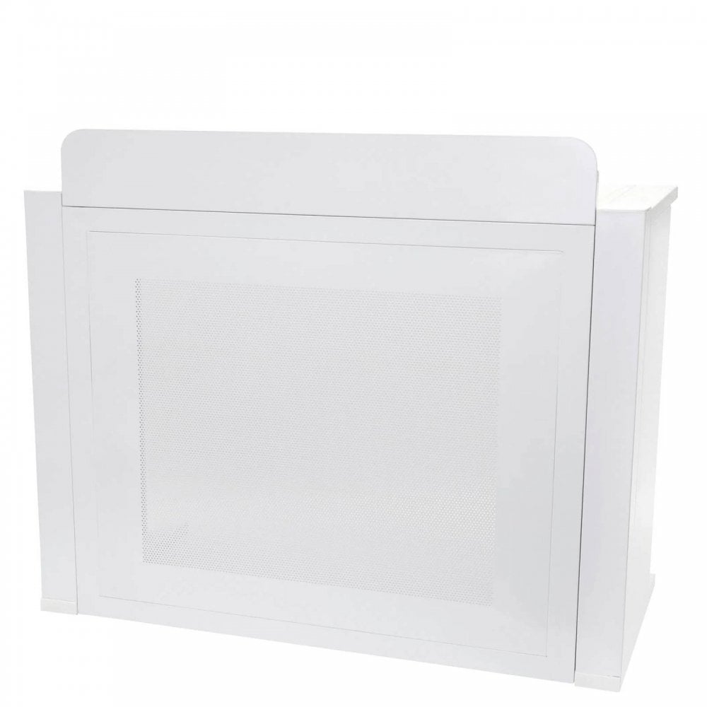 DJ Event Booth Foldable White Satin Steel Table