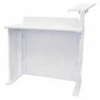 DJ Event Booth Foldable White Satin Steel Table