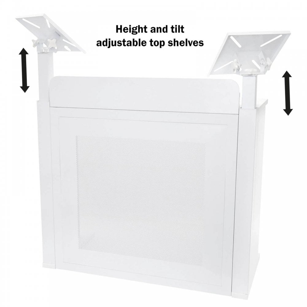 DJ Event Booth Foldable White Satin Steel Table