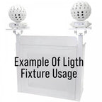 DJ Event Booth Foldable White Satin Steel Table