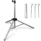 Height Adjustable Silver Satellite Stand inc Ground Pegs