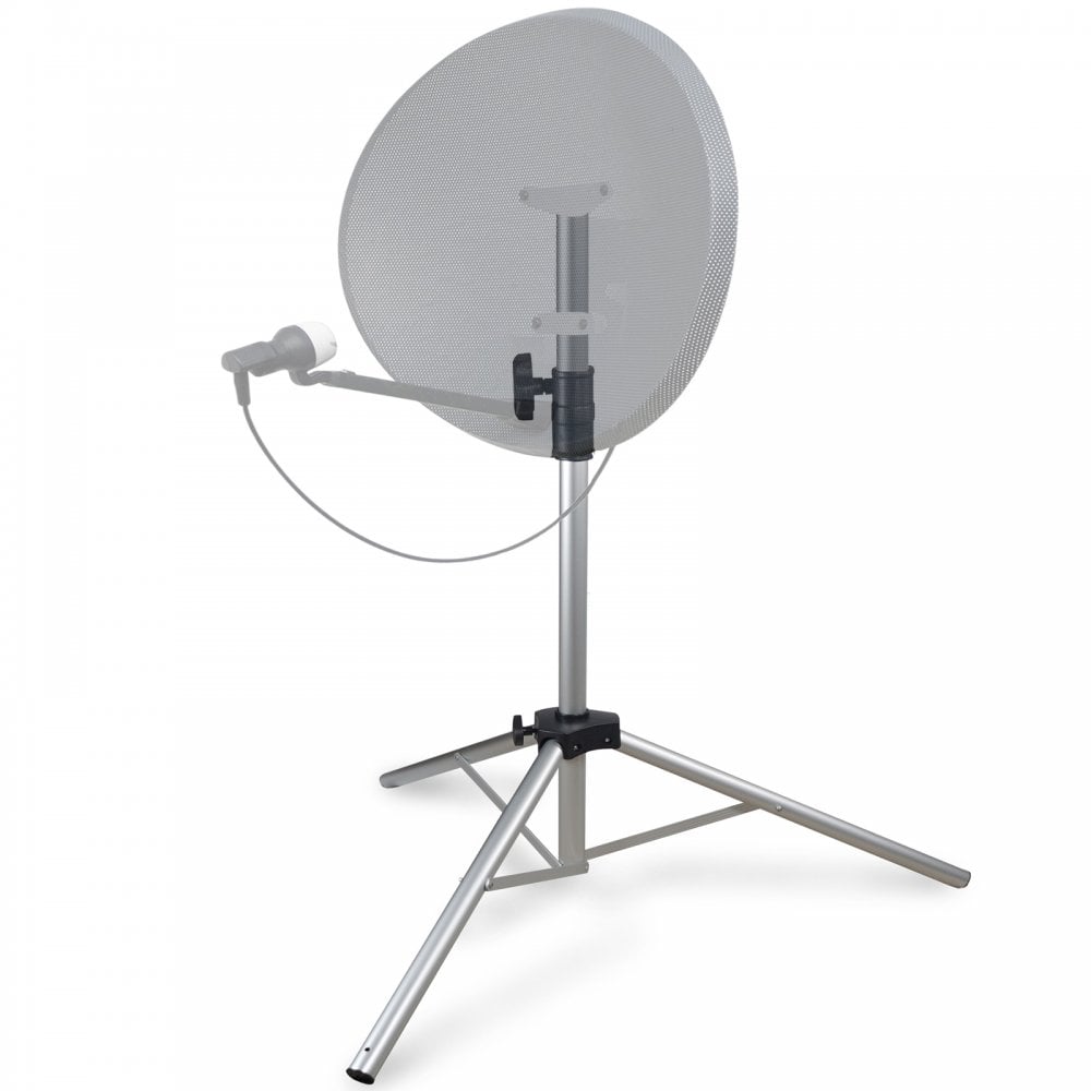 Height Adjustable Silver Satellite Stand inc Ground Pegs
