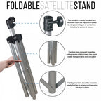 Height Adjustable Silver Satellite Stand inc Ground Pegs