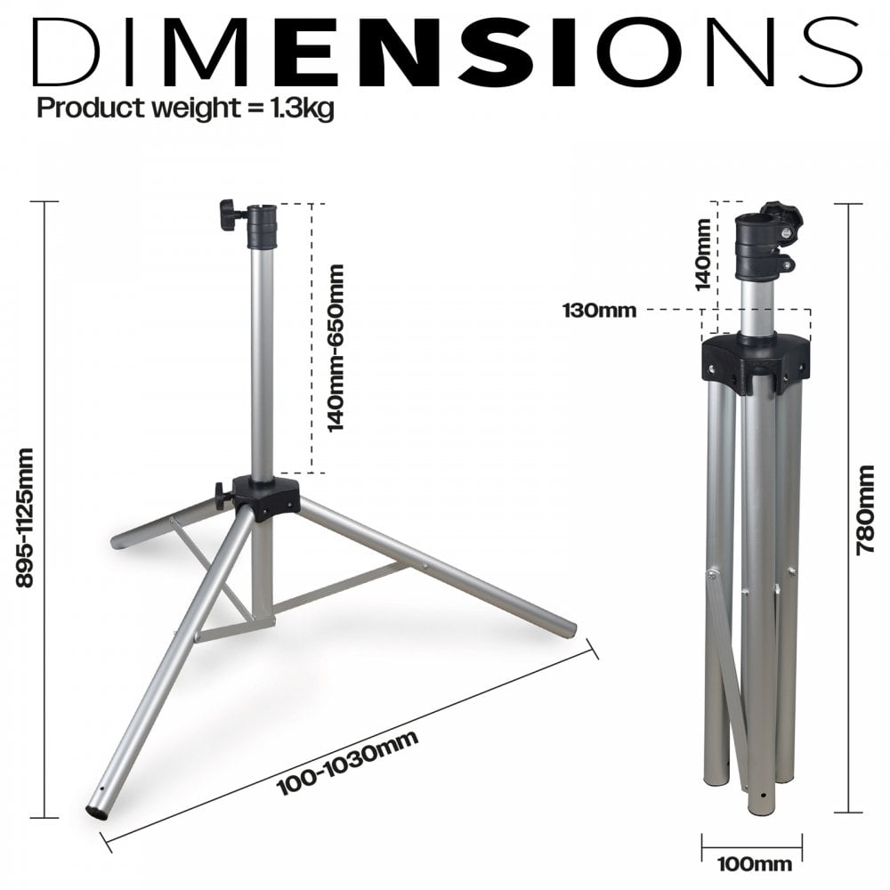 Height Adjustable Silver Satellite Stand inc Ground Pegs