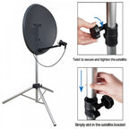 Height Adjustable Silver Satellite Stand inc Ground Pegs