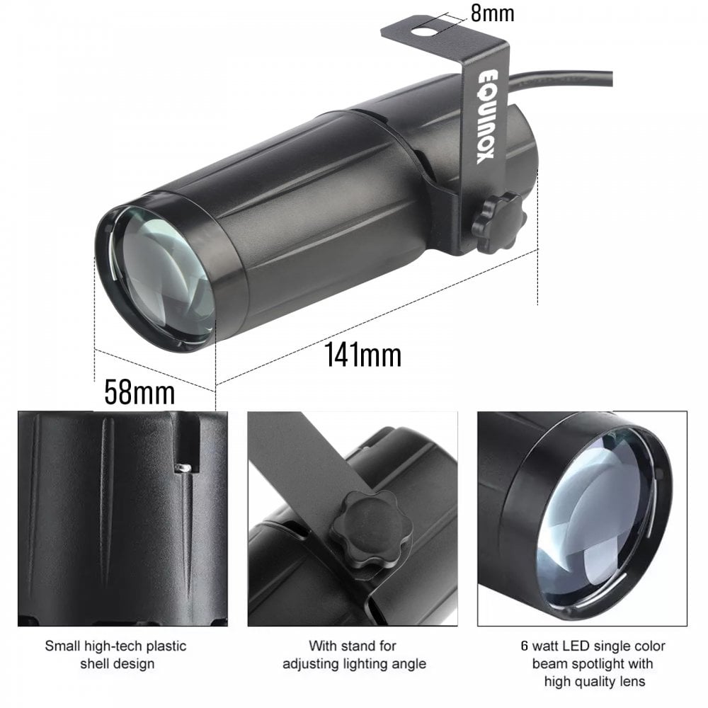 White Pin Spot Light 6W LED Bright