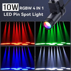 10W Quad-colour RGBW Pinspot DMX