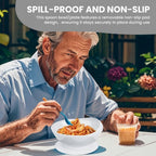 Pair of White Dignity Bowl Spill Proof Non Slip Suction Base