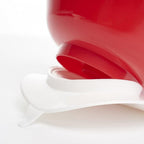 Pair of Red Dignity Bowl Spill Proof Non Slip Suction Base