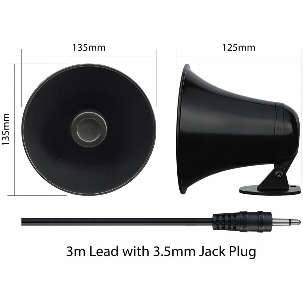 Black ABS 20w 8 ohm Round Horn Speaker Indoor and Outdoor