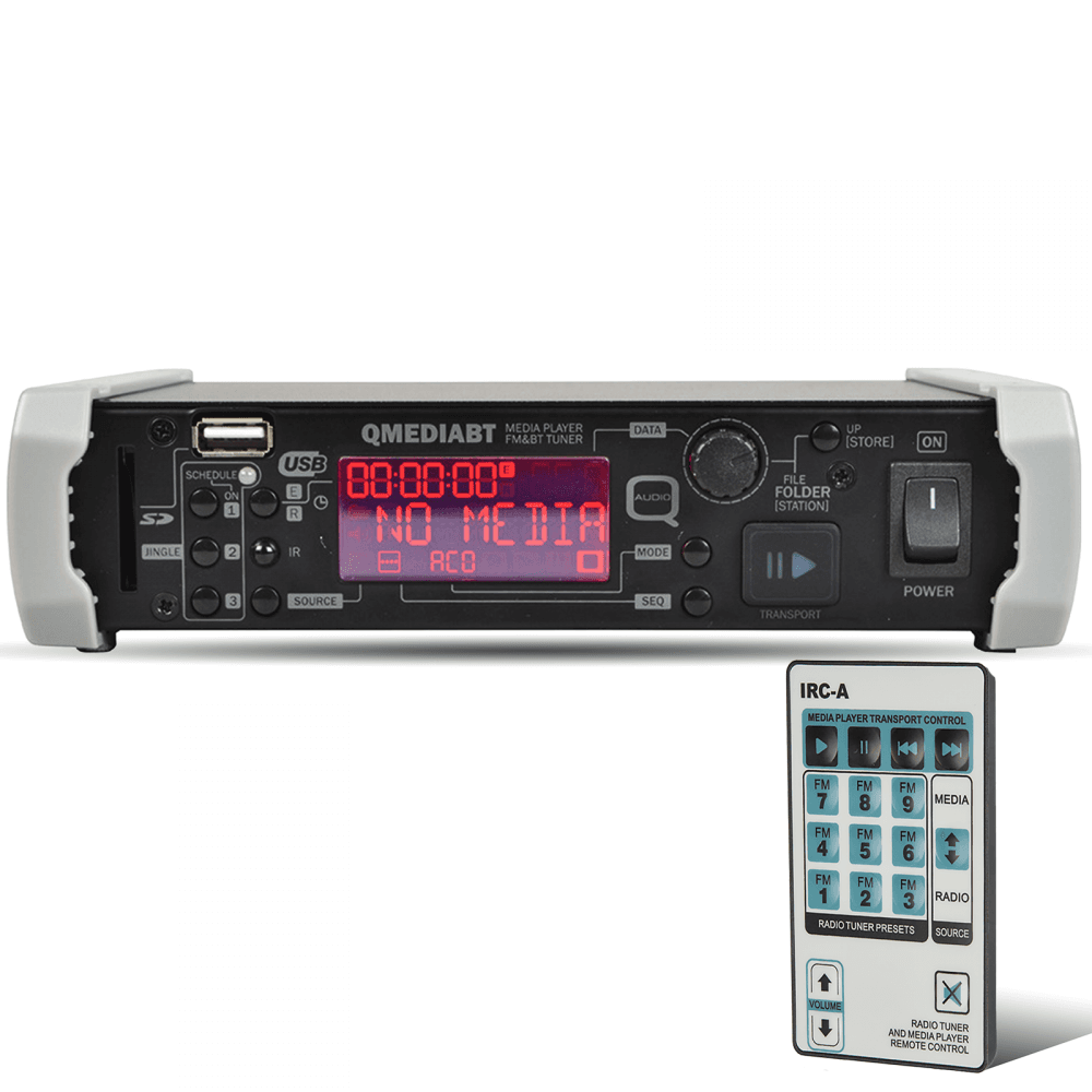 QMEDIABT Audio Media Player with USB SD FM and Bluetooth