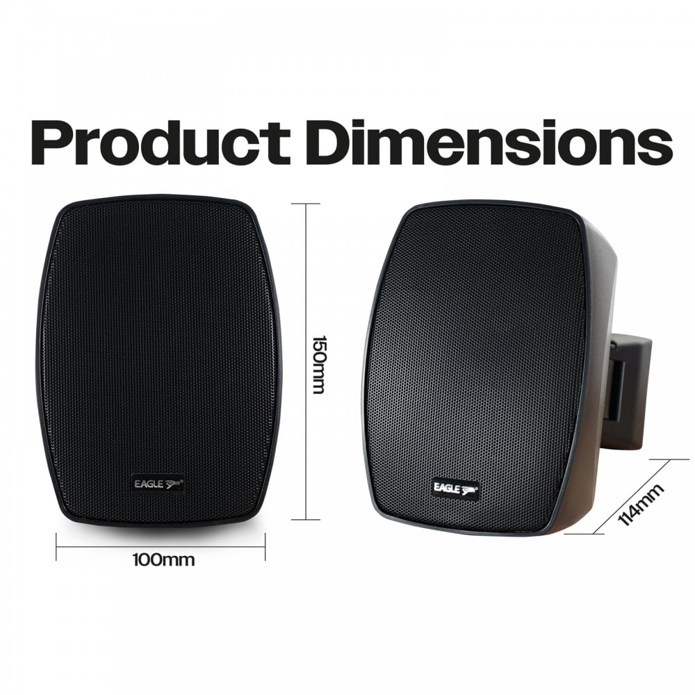 Pair of 3" Wall Speakers Indoor Outdoor Waterproof