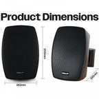 Pair of 4" Wall Speakers Indoor Outdoor Waterproof