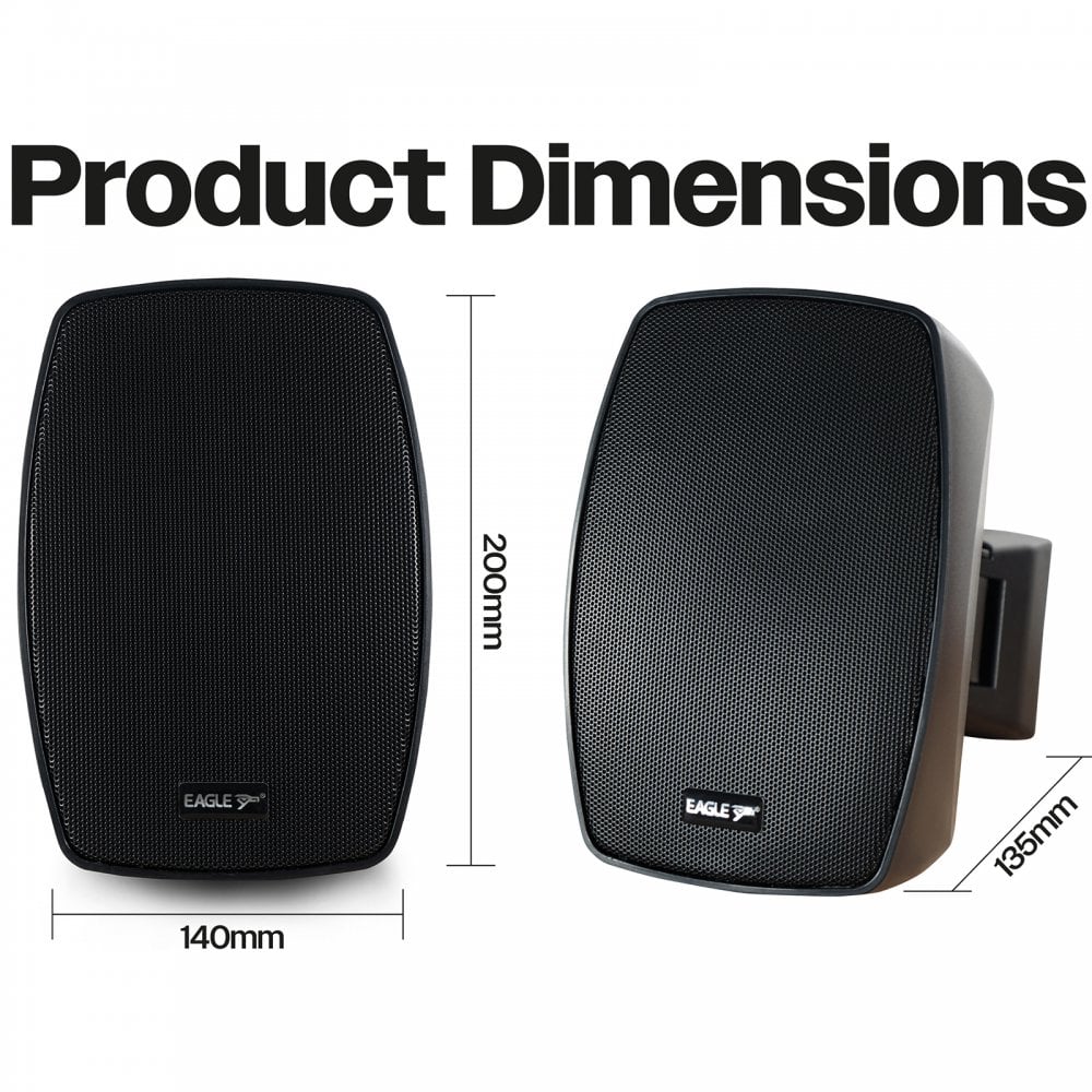 Pair of 4" Wall Speakers Indoor Outdoor Waterproof