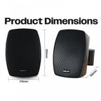 Pair of 5.25" Wall Speakers Indoor Outdoor Waterproof