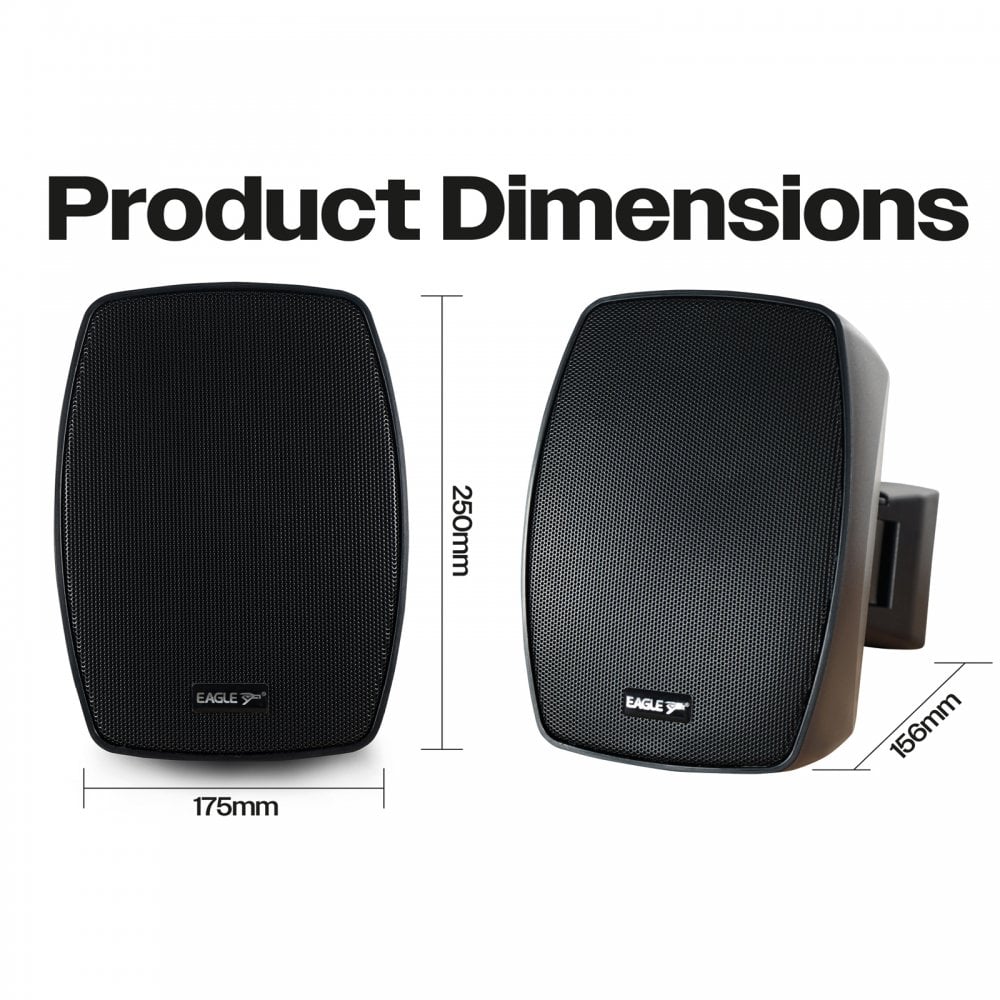 Pair of 5.25" Wall Speakers Indoor Outdoor Waterproof