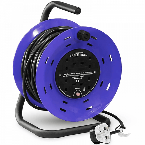 15m 4 UK Mains Socket 13A Extension Cable Reel