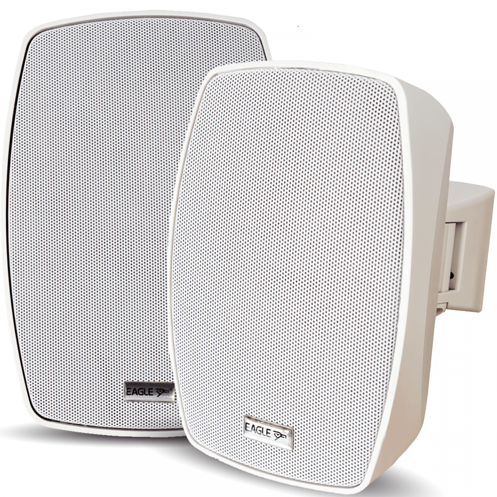 Pair of 3" Wall Speakers Indoor Outdoor Waterproof White