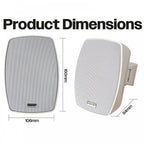Pair of 3" Wall Speakers Indoor Outdoor Waterproof White