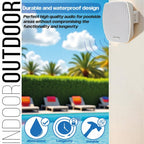 Pair of 5.25" Wall Speakers Indoor Outdoor Waterproof White
