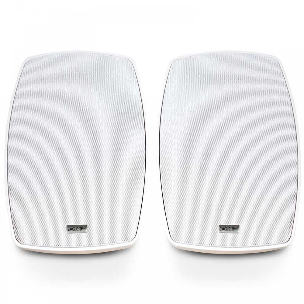 Pair of 6.5" Wall Speakers Indoor Outdoor Waterproof White