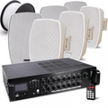 6-Zone Wall Mount Speaker System inc 6 White Speakers and Cable