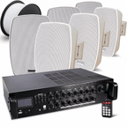 6-Zone Wall Mount Speaker System inc 6 White Speakers and Cable