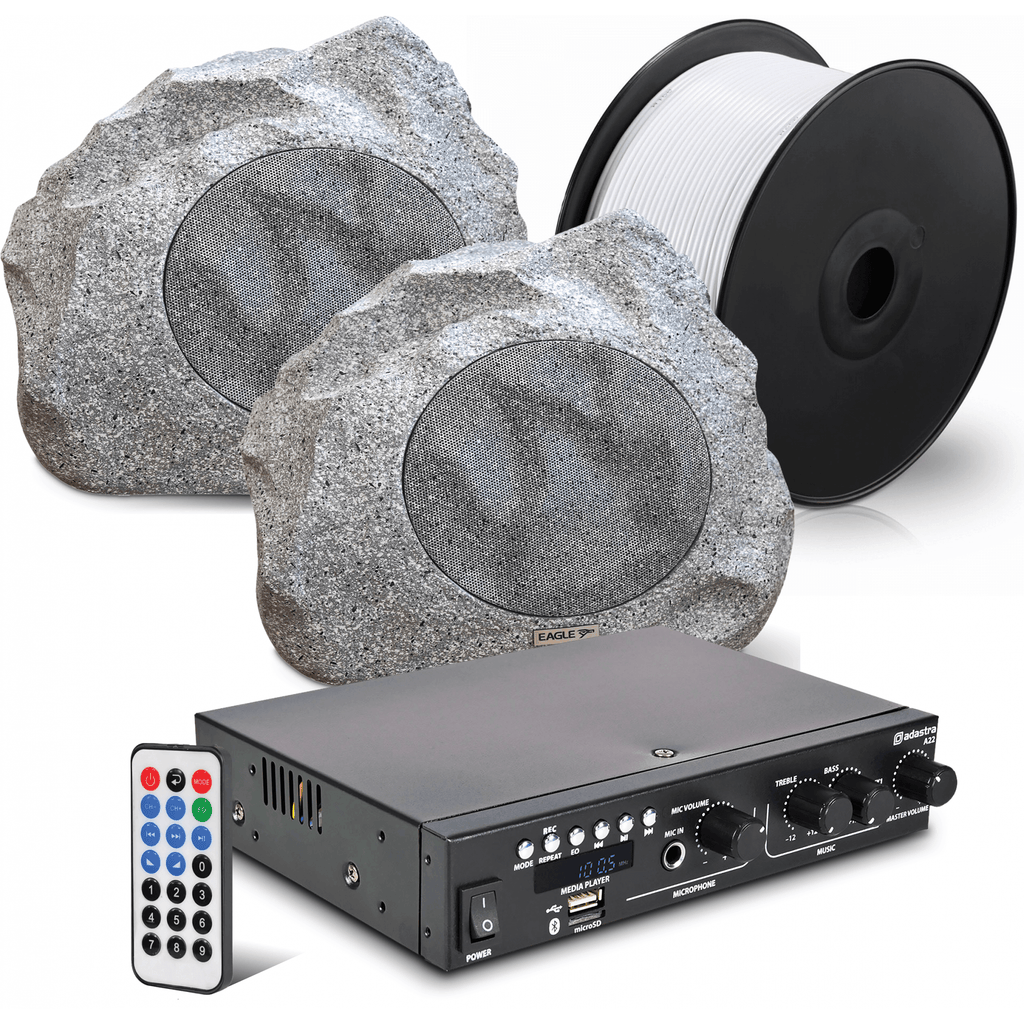Digital Media Amp 2 x 6" Rock Speaker Outdoor Sound System