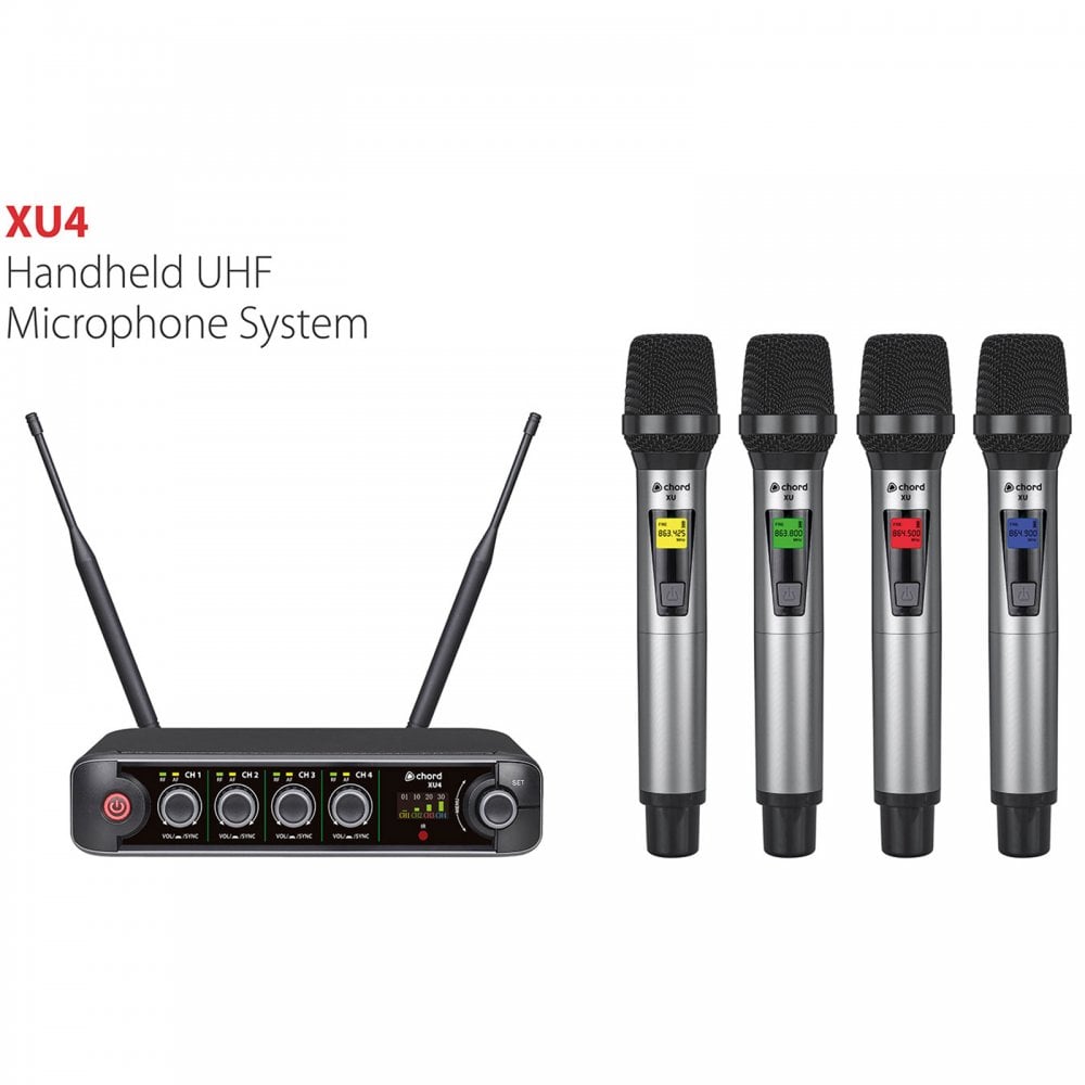 XU series UHF Quad Handheld Microphone System