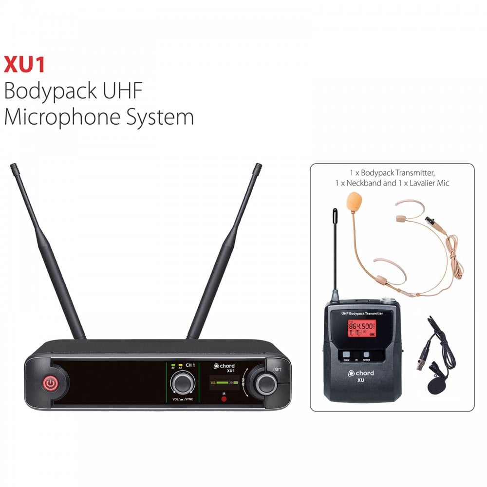 XU series UHF Single Headset Lapel Microphone System