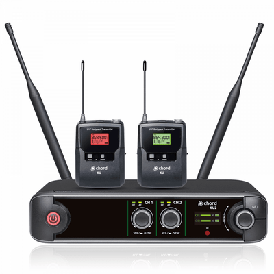 XU series UHF Double Headset Lapel Microphone System
