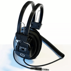 Mono Stereo Black Retro Studio Stereo Headphones