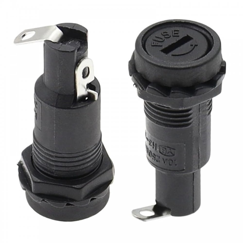 Panel Mounted Fuse Holder for 5mm x 20mm Glass Fuses