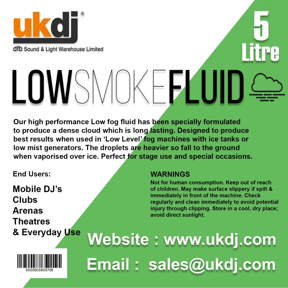 Dense Low Smoke Fluid 5L for Low Smoke ( Dry Ice Effect ) Machines