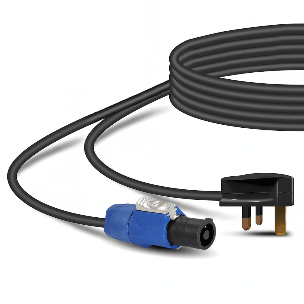 2-10M PowerCON Twist Lock Lead to UK Mains Plug 13A